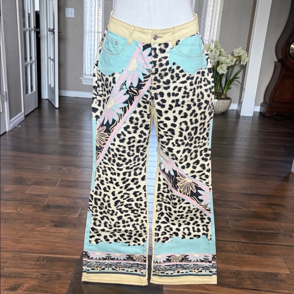 AKIRA Denim - AKIRA Multicolor Animal Print Straight Leg Jeans